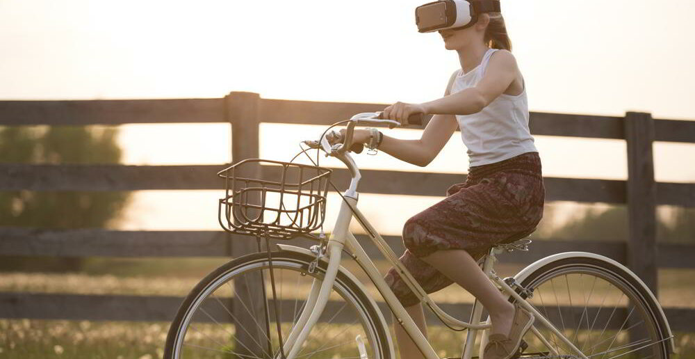 Augmented Reality, Bike, Girl